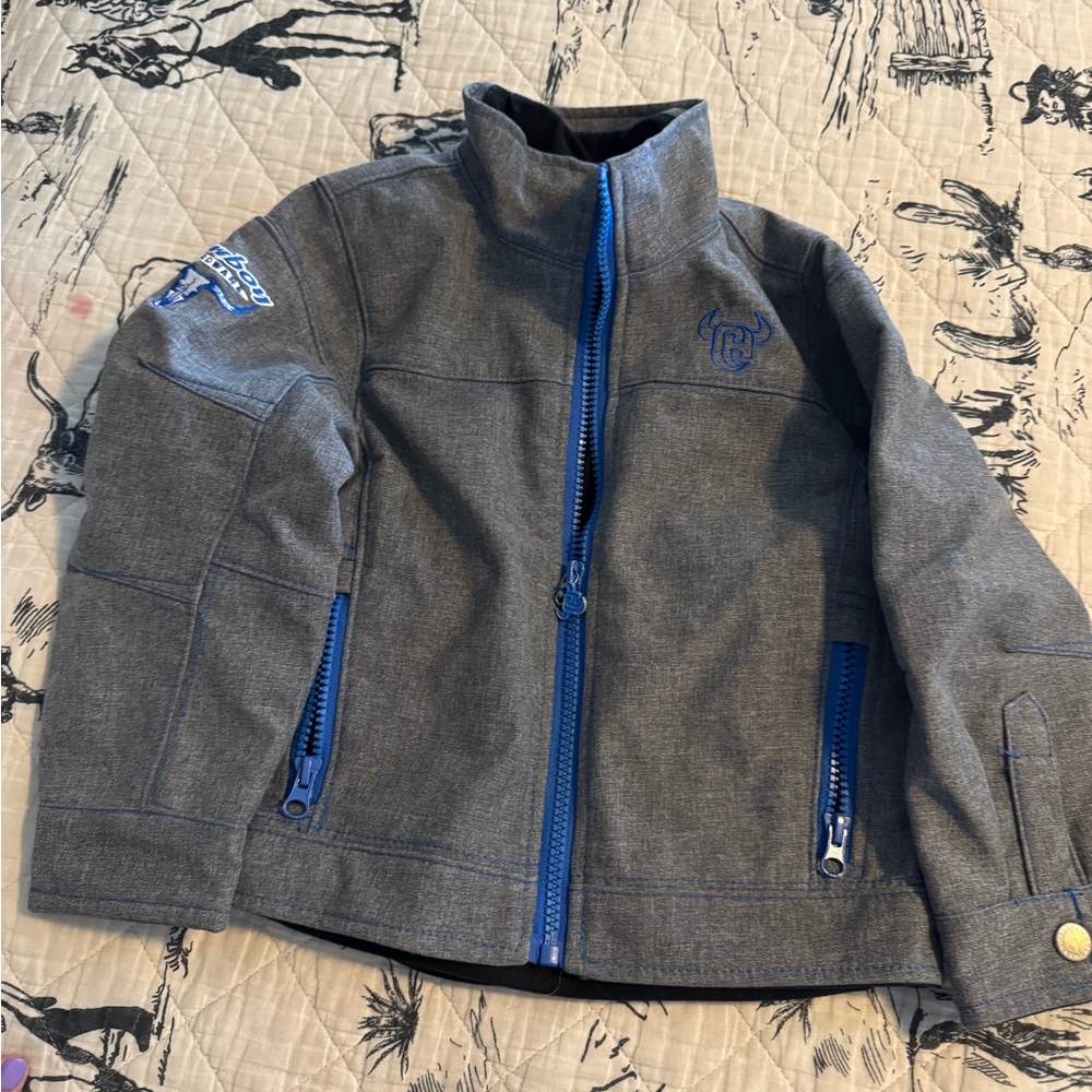 Kids Gray Jacket with Blue Accents